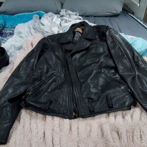 Harley-Davidson Black Leather Bomber Jacket
